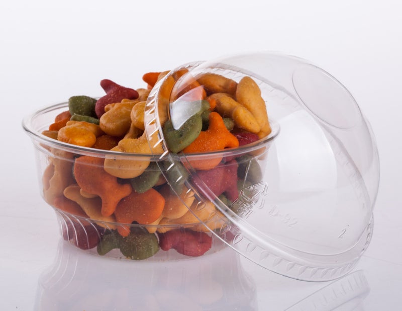 Golden Apple, 5oz-30sets Clear Plastic Cups for Ice Cream, Dessert Cups, Snack Bowl with Dome lids no Hole - Image 3